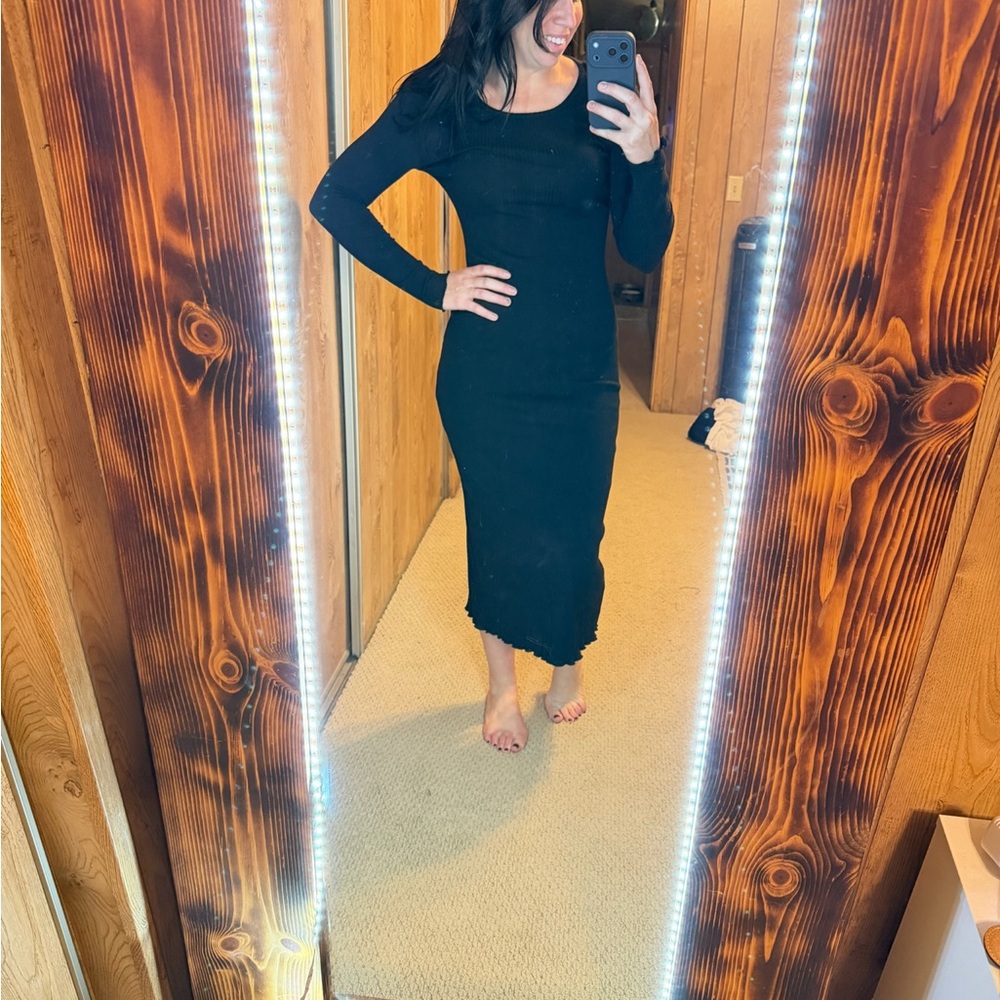 Elegant Black Long Sleeve Dress